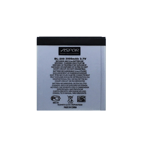 Акумулятор Aspor BL209 для Lenovo A516/A378/A706/A760 Акумулятор Aspor BL209 для Lenovo A516/A378/A706/A760