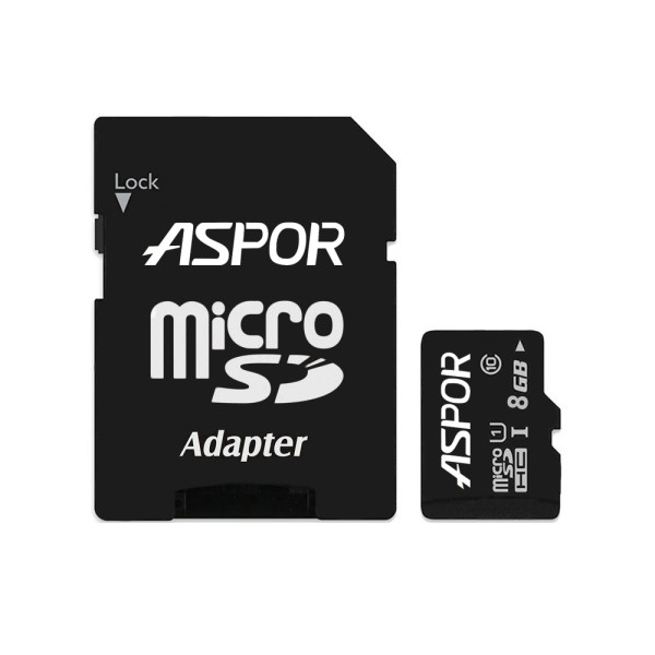 Карта пам`яті Aspor MicroSDHC 8GB UHS-I (Class 10) + SD adapter Карта пам`яті Aspor MicroSDHC 8GB UHS-I (Class 10) + SD adapter