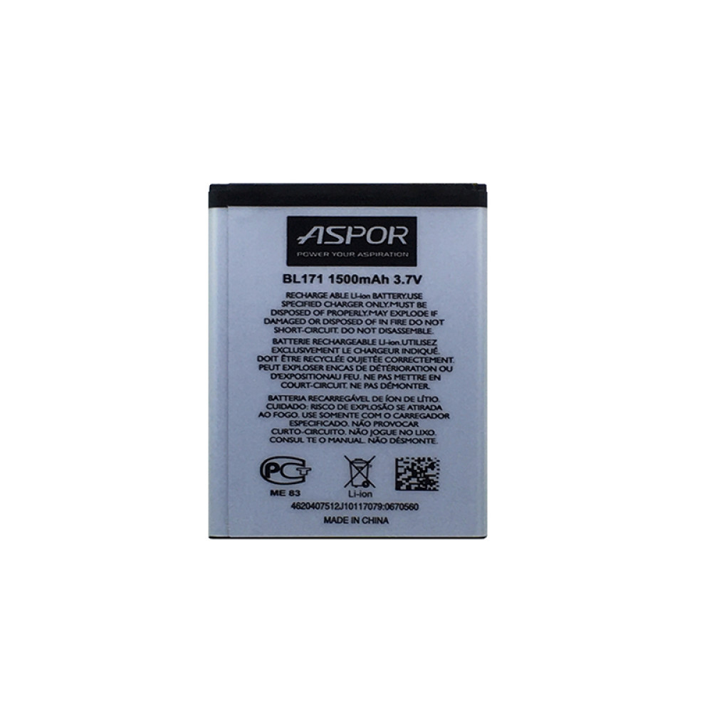 Акумулятор Aspor BL171 для Lenovo A60/A65/A356/A368