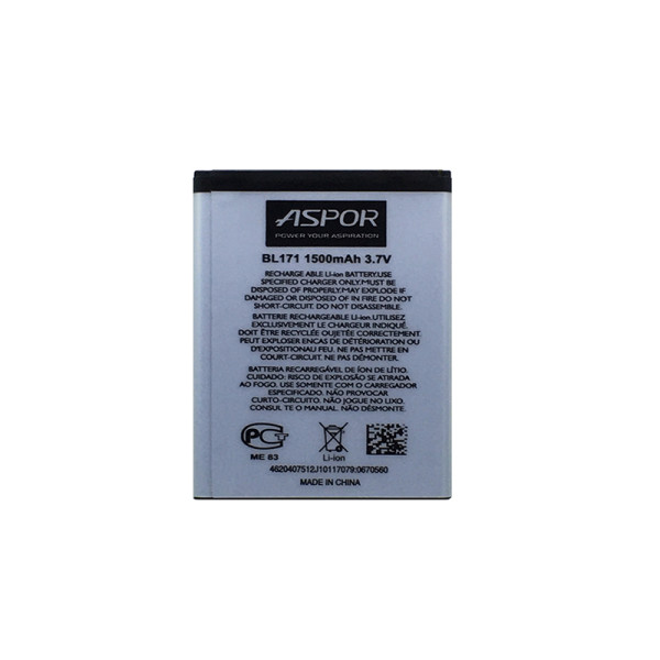 Акумулятор Aspor BL171 для Lenovo A60/A65/A356/A368 Акумулятор Aspor BL171 для Lenovo A60/A65/A356/A368