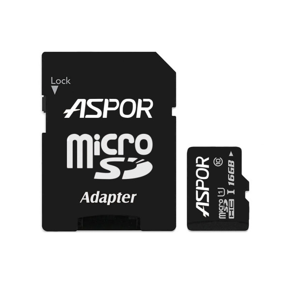 Карта пам`яті Aspor MicroSDHC 16GB UHS-I (Class 10) + SD adapter Карта пам`яті Aspor MicroSDHC 16GB UHS-I (Class 10) + SD adapter