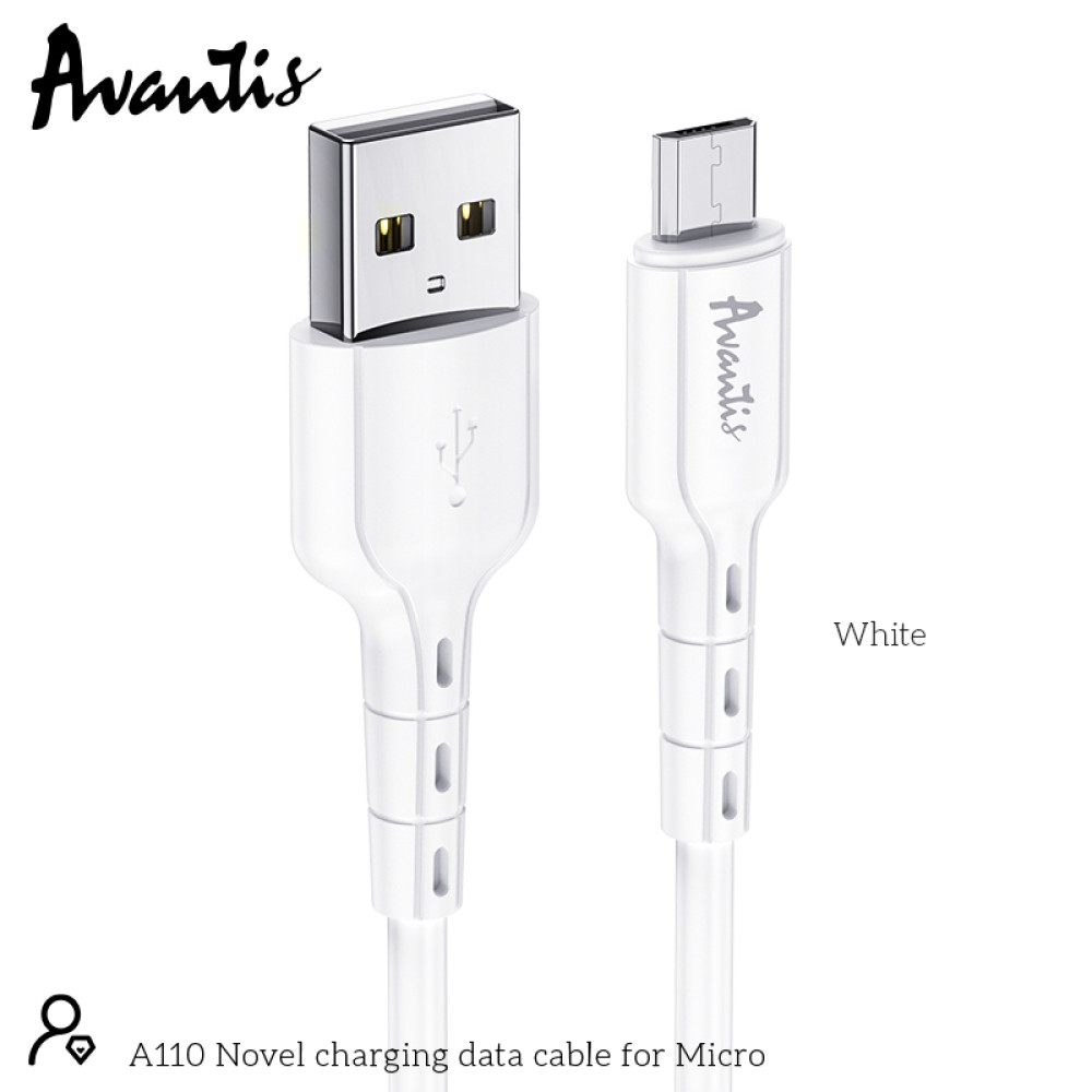 Кабель Avantis A110 Novel USB – Micro- білий