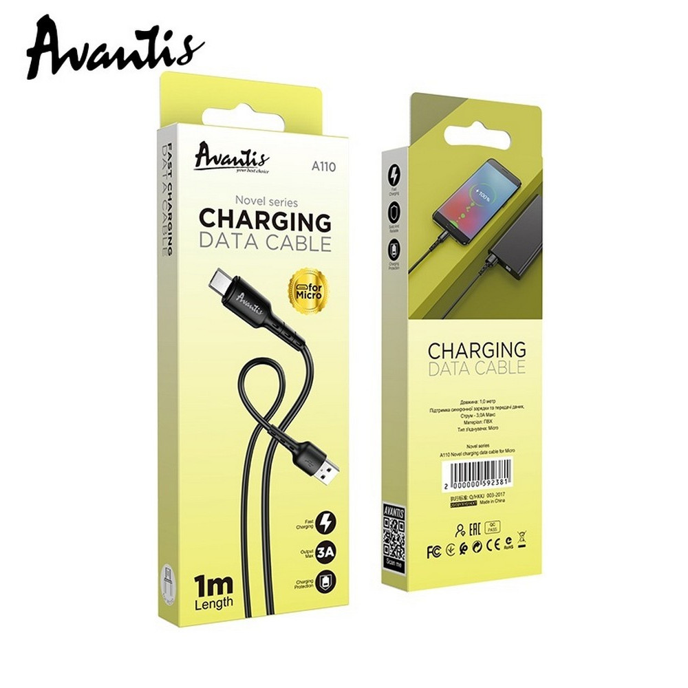 Кабель Avantis A110 Novel USB – Micro- білий