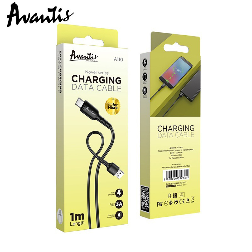 Кабель Avantis A110 Novel USB – Micro- чорний