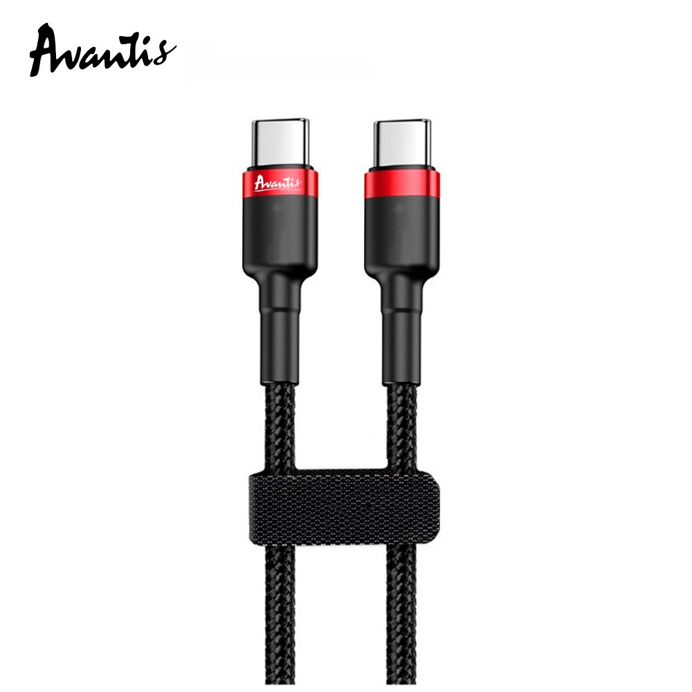 Кабель Avantis AC-48cc PD Cool Type-C – Type-C- чорно-червоний