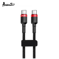 Кабель Avantis AC-48cc PD Cool Type-C – Type-C- чорно-червоний
