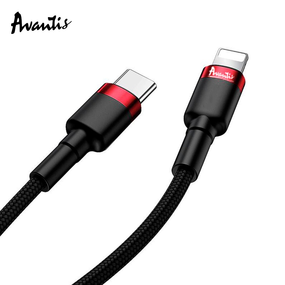 Кабель Avantis AC-48ci PD Cool Type-C – Lightning- чорно-червоний