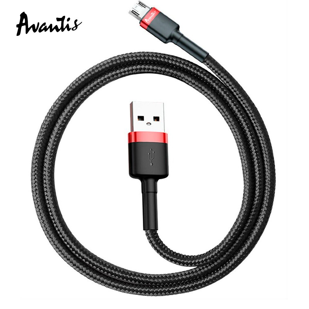 Кабель Avantis AC-48m Cool USB – Micro- чорно-червоний