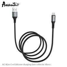 Кабель Avantis AC-80m Cool Silicone USB – Micro- чорний