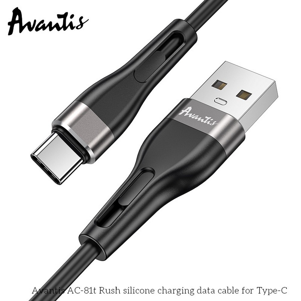 Кабель Avantis AC-81t Silicone USB – Type-C- чорний