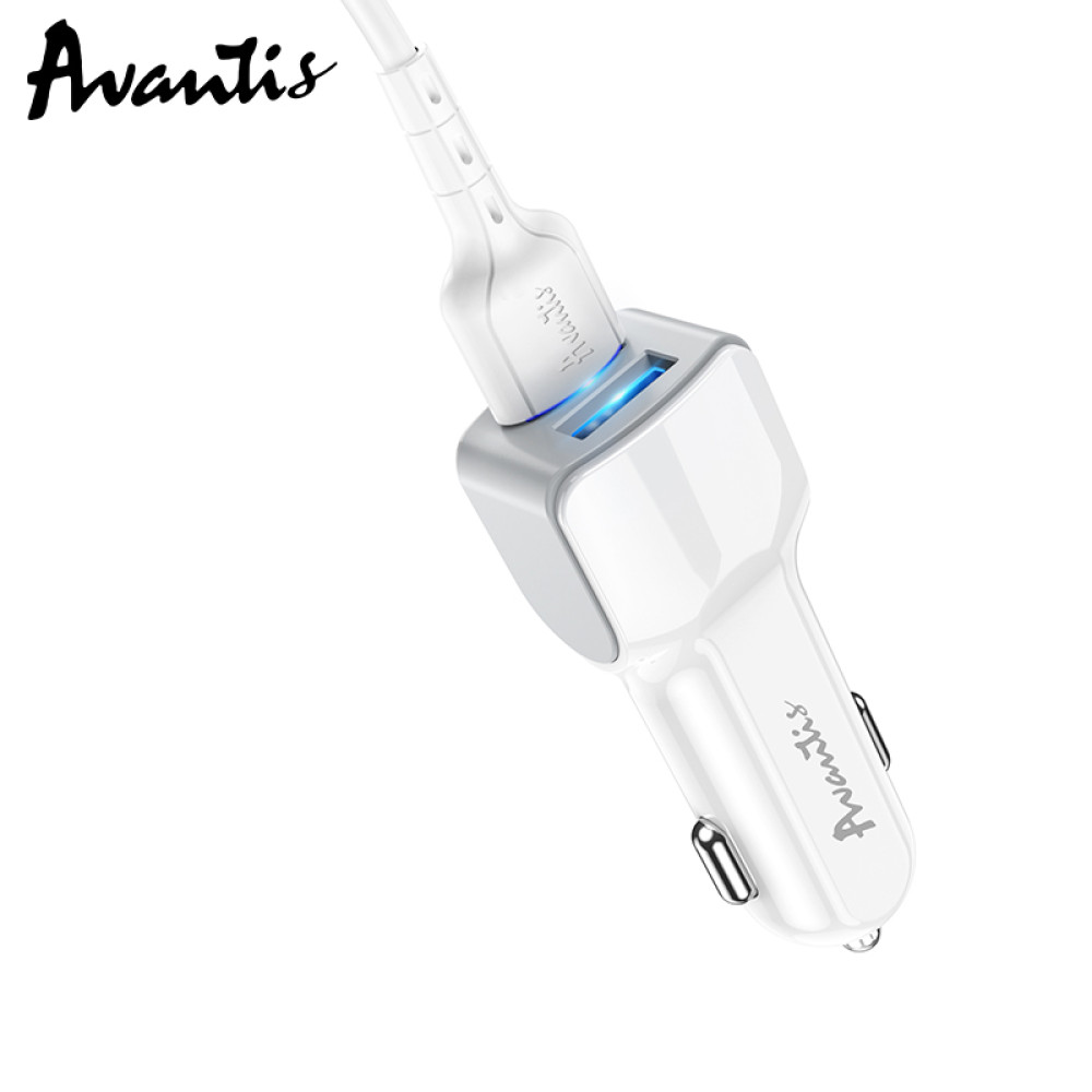 Автомобільний зарядний пристрій Avantis A910 Grand style (2USB/2.4A)- білий