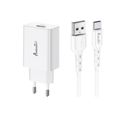 Мережевий зарядний пристрій Avantis A425 QC3.0 (1USB/3A/18W) + USB кабель Micro- білий