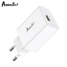 Мережевий зарядний пристрій Avantis A425 QC3.0 (1USB/3A/18W)- білий