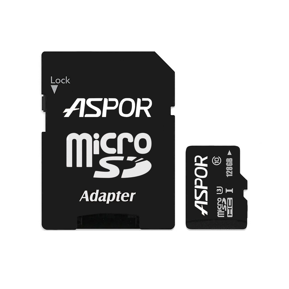 Карта пам`яті Aspor MicroSDHC 128GB UHS-III (Class 10) + SD adapter