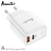 Мережевий зарядний пристрій Avantis A870 SuperSi 33W Quick Charger QC 3.0 + PD- білий Мережевий зарядний пристрій Avantis A870 SuperSi 33W Quick Charger QC 3.0 + PD- білий