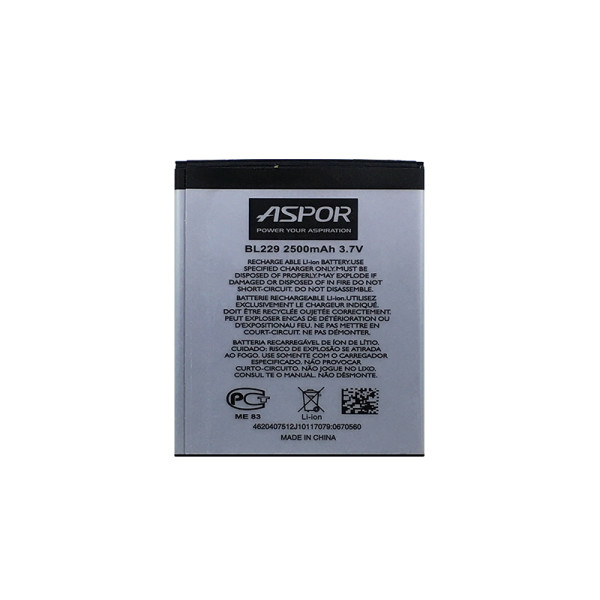 Акумулятор Aspor BL229 для Lenovo A8/A806/A808 Акумулятор Aspor BL229 для Lenovo A8/A806/A808