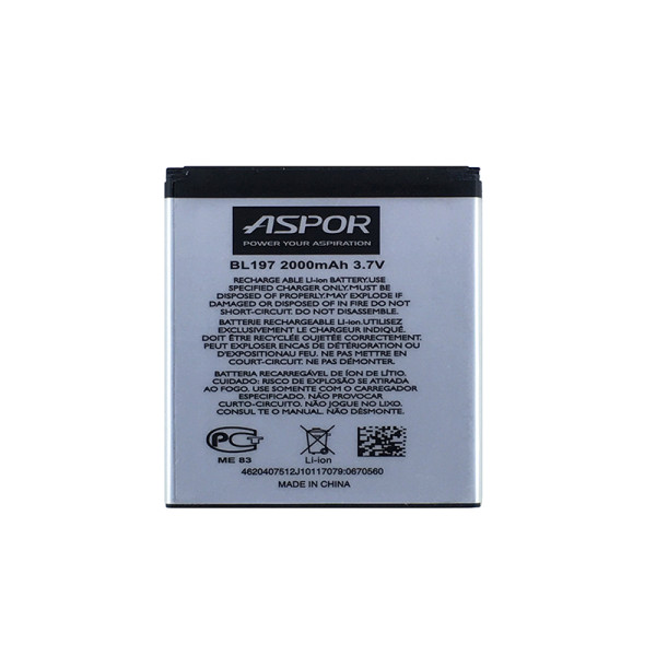 Акумулятор Aspor BL197 для Lenovo S720/A820/A800 Акумулятор Aspor BL197 для Lenovo S720/A820/A800
