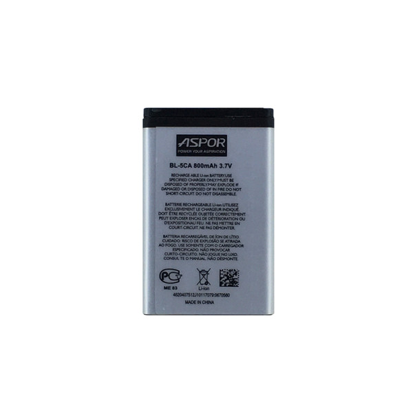 Акумулятор Aspor BL-5CA для Nokia 100/101/1110/1110i/1112 Акумулятор Aspor BL-5CA для Nokia 100/101/1110/1110i/1112