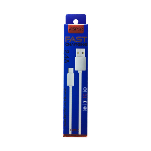 Кабель Aspor A107 Eco USB – Type-C 2.4A/1.2м- білий Кабель Aspor A107 Eco USB – Type-C 2.4A/1.2м- білий