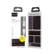 Кабель Aspor A109 Type-C – Lightning 3.1A/1м- білий Кабель Aspor A109 Type-C – Lightning 3.1A/1м- білий