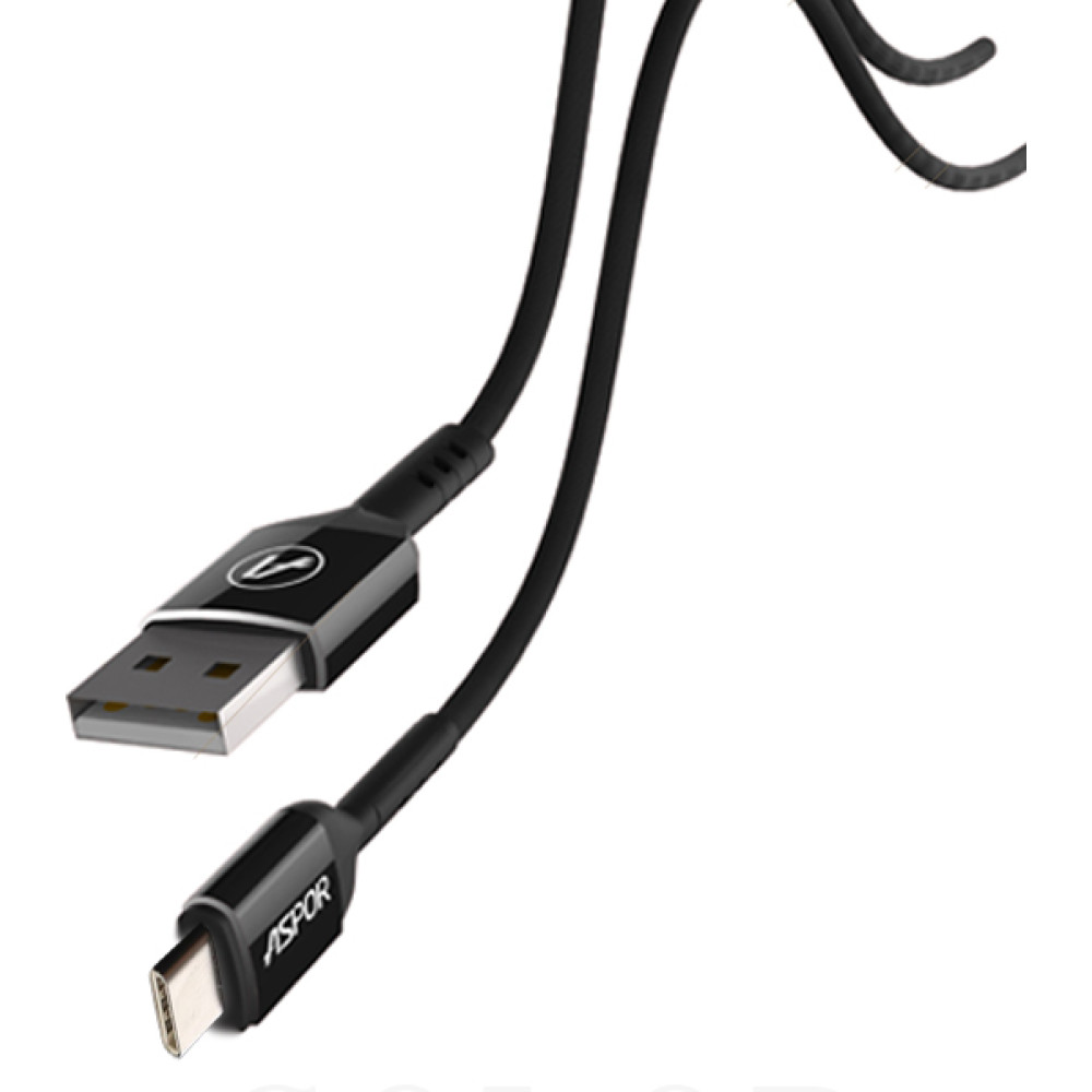 Кабель Aspor A123 USB – Type-C 2.1A/1.2м- чорний