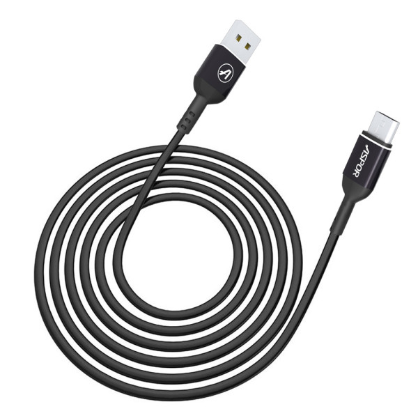 Кабель Aspor A123 USB – Type-C 2.1A/1.2м- чорний
