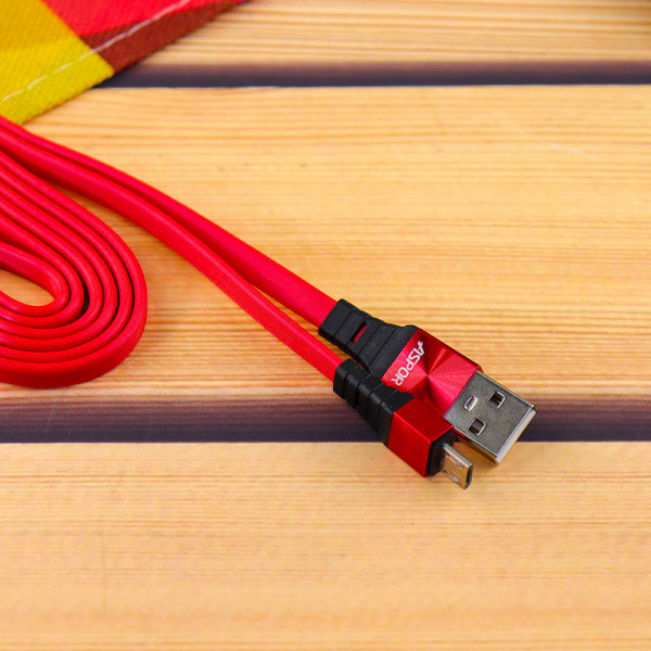 Кабель Aspor A158 Silicone USB – Micro 2.4A/1.2м- червоний Кабель Aspor A158 Silicone USB – Micro 2.4A/1.2м- червоний