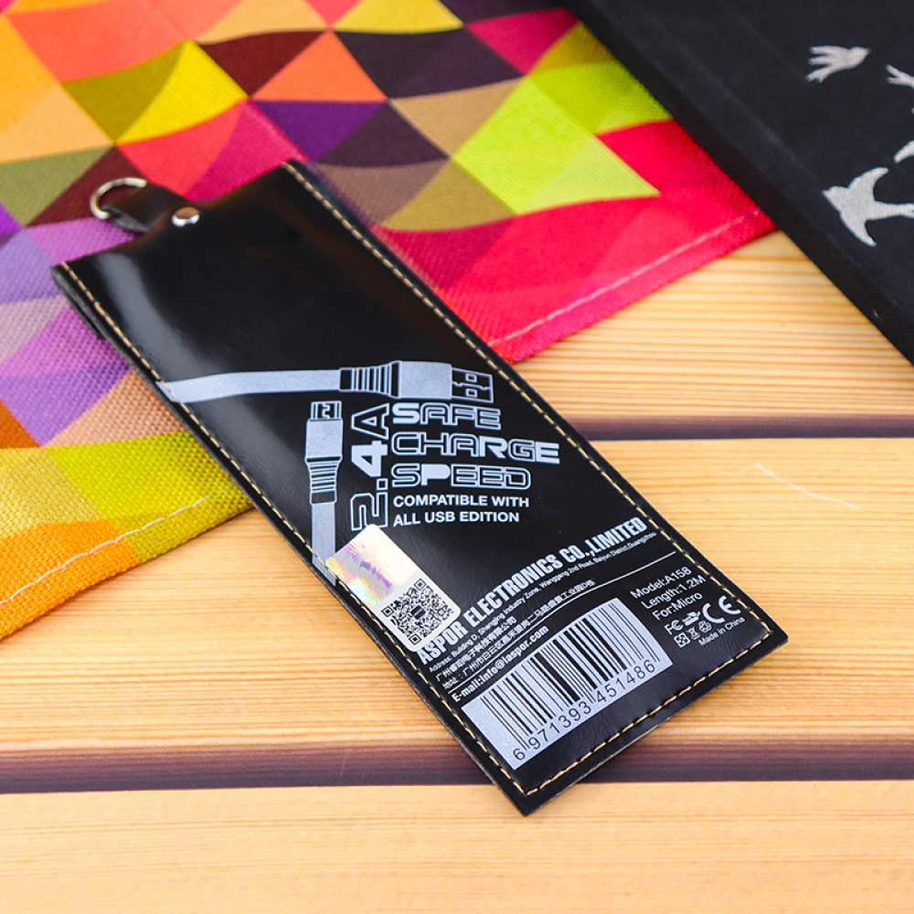 Кабель Aspor A158 Silicone USB – Micro 2.4A/1.2м- червоний
