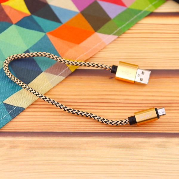 Кабель Aspor A173 USB – Micro 3A/0.3м золотий Кабель Aspor A173 USB – Micro 3A/0.3м золотий