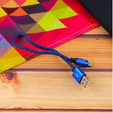 Кабель Aspor A173 USB – Micro 3A/0.3м- синій