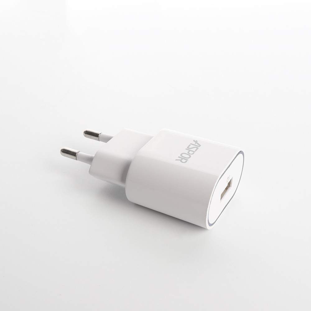 Мережевий зарядний пристрій Aspor A818 Plus 2.4A iQ + USB кабель Micro- білий