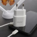 Мережевий зарядний пристрій Aspor A802 1USB/1A LED + USB кабель Lightning- білий Мережевий зарядний пристрій Aspor A802 1USB/1A LED + USB кабель Lightning- білий