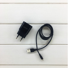 Мережевий зарядний пристрій Aspor A818 Plus 2.4A iQ + USB кабель Micro- чорний