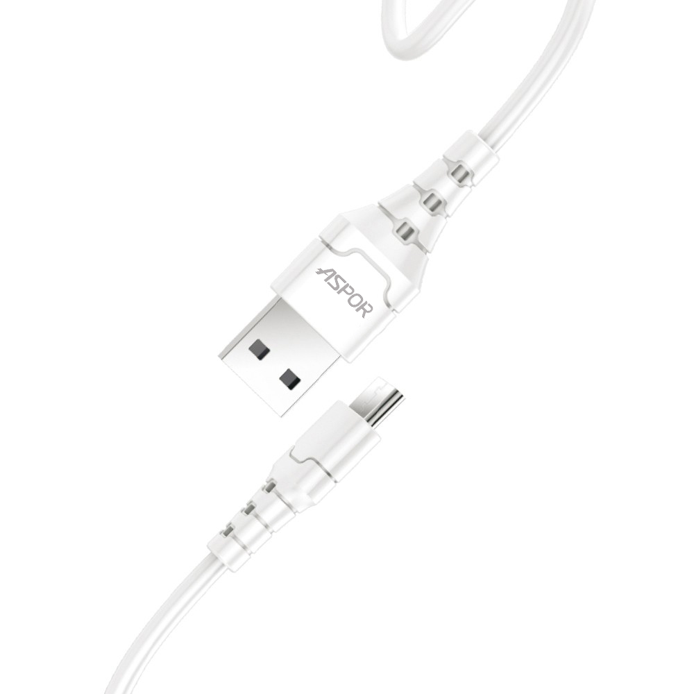 Кабель Aspor A100 USB – Micro Fast Charge 3A/1м- білий