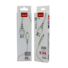 Кабель Aspor A101 USB – Lightning Fast Charge 3A/1м- білий Кабель Aspor A101 USB – Lightning Fast Charge 3A/1м- білий