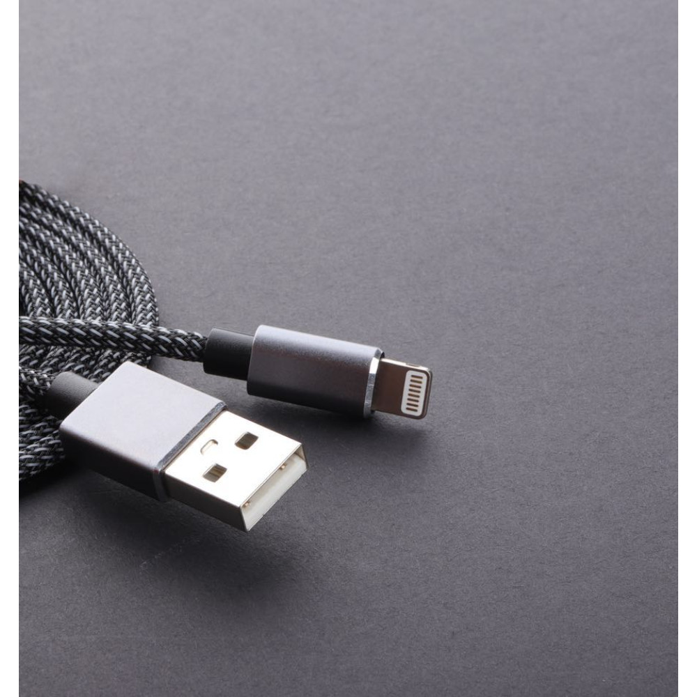 Кабель Aspor A132 Nylon USB – Lightning 2.4A/1.2м- чорний