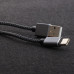 Кабель Aspor A133 Nylon USB – Type-C 2.4A/1.2м- чорний