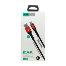 Кабель Aspor A167 USB – Lightning 2.4A/1м- чорний