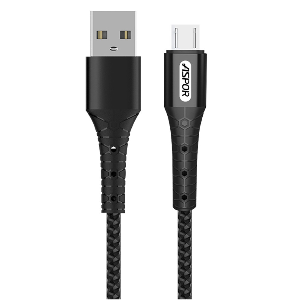 Кабель Aspor A191 USB – Micro 2.4A/1м- чорний