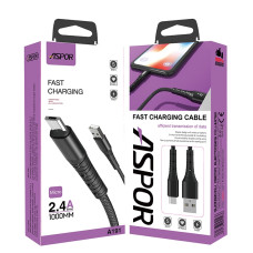 Кабель Aspor A191 USB – Micro 2.4A/1м- чорний