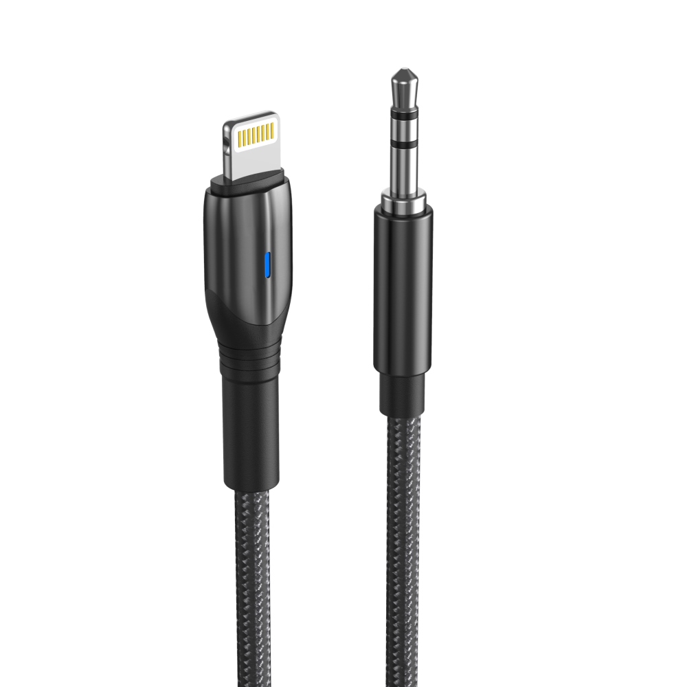 AUX кабель Aspor A232 (3.5мм to Lightning/1.2м)- чорний