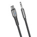 AUX кабель Aspor A233 (3.5мм to Type-C/1,2м)- чорний AUX кабель Aspor A233 (3.5мм to Type-C/1,2м)- чорний