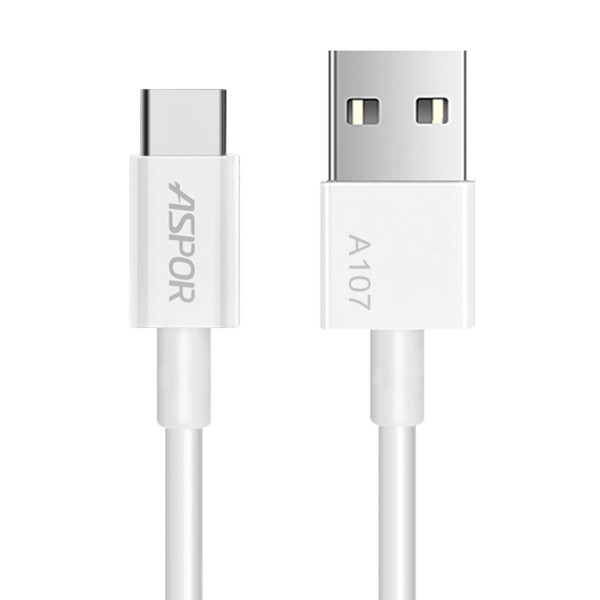 Кабель Aspor A107 USB – Type-C 3A/1.2м- білий Кабель Aspor A107 USB – Type-C 3A/1.2м- білий