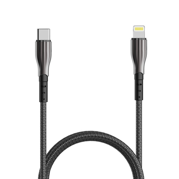 Кабель Aspor A110PD L Type-C – Lightning 27W/2м Nylon- чорний Кабель Aspor A110PD L Type-C – Lightning 27W/2м Nylon- чорний