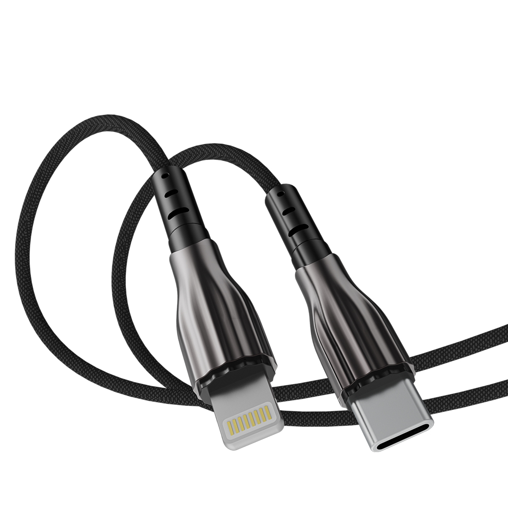 Кабель Aspor A110PD L Type-C – Lightning 27W/2м Nylon- чорний
