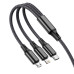 Кабель Aspor AC-23 3в1 (Lightning/micro USB/Type-C) 3A/1м- чорний Кабель Aspor AC-23 3в1 (Lightning/micro USB/Type-C) 3A/1м- чорний