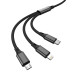 Кабель Aspor AC-23 3в1 (Lightning/micro USB/Type-C) 3A/1м- чорний Кабель Aspor AC-23 3в1 (Lightning/micro USB/Type-C) 3A/1м- чорний