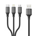 Кабель Aspor AC-23 3в1 (Lightning/micro USB/Type-C) 3A/1м- чорний Кабель Aspor AC-23 3в1 (Lightning/micro USB/Type-C) 3A/1м- чорний