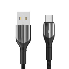 Кабель Aspor AC-08 Nylon LED USB – Micro (3A/1м)- чорний Кабель Aspor AC-08 Nylon LED USB – Micro (3A/1м)- чорний