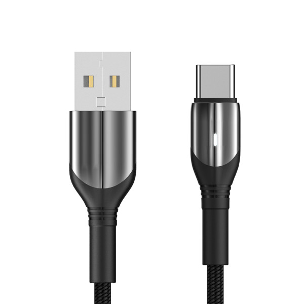 Кабель Aspor AC-10 Nylon LED USB – Type-C (3A/1м)- чорний Кабель Aspor AC-10 Nylon LED USB – Type-C (3A/1м)- чорний